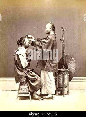 Lai Afong - coiffeur chinois c1870's. Banque D'Images