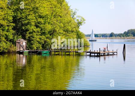 Stade d'atterrissage, Steinhuder Meer, Steinhude, Basse-Saxe, Allemagne Banque D'Images