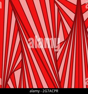 Motif abstrait comme une image pseudo 3D dans des teintes rouges et roses, illustration faite à la main Banque D'Images