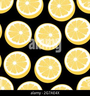 Illustration vectorielle à motif sans couture Lemons dans un design plat Illustration de Vecteur