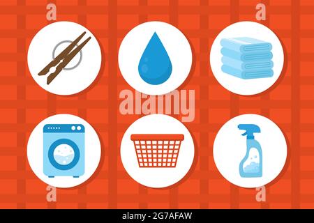 icône de linge sur fond rouge Illustration de Vecteur