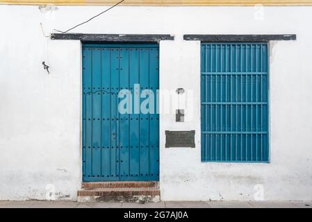 Calixto Garcia Natal House, bâtiment architecture façade, Holguin, Cuba Banque D'Images