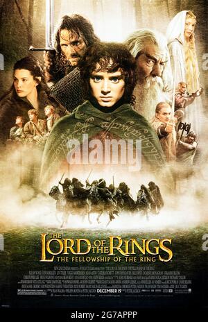 The Lord of the Rings : The Fellowship of the Ring (2001) réalisé par Peter Jackson et mettant en vedette Elijah Wood, Ian McKellen, Orlando Bloom et Sean Bean. Adaptation épique du livre de J.R.R. Tolkien sur un groupe qui se lance dans une quête pour détruire un anneau dangereux. Photographie d'une affiche originale américaine d'une feuille de 2001 ***USAGE ÉDITORIAL SEULEMENT***. Crédit : BFA / New Line Cinema Banque D'Images