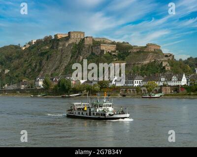 Forteresse d'Ehrenbreitstein, Rhin, Koblenz, Allemagne Banque D'Images