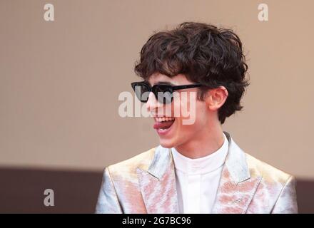 Timothée Chalamet participe à la première de 'The Fench Dispatch' lors du 74e Festival annuel du film de Cannes, le 12 juillet 2021. Banque D'Images