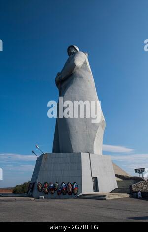 Défenseurs de l'Arctique soviétique pendant la Grande guerre patriotique, Alyosha Monument, Mourmansk, Russie Banque D'Images