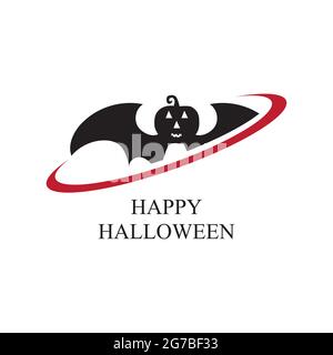 Fête d'Halloween, dessin de symbole de citrouille d'Halloween, conception de logo, illustration de vecteur Happy Hallowen logo modèle conception. Illustration vectorielle. Illustration de Vecteur