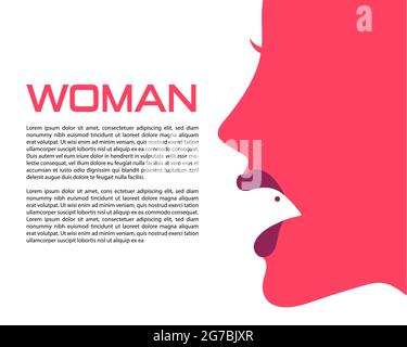Le logo Woman face peut être utilisé comme signe, icône ou symbole, vecteur en couches complètes et facile à éditer et personnaliser la taille et la couleur, compatible avec presque Illustration de Vecteur