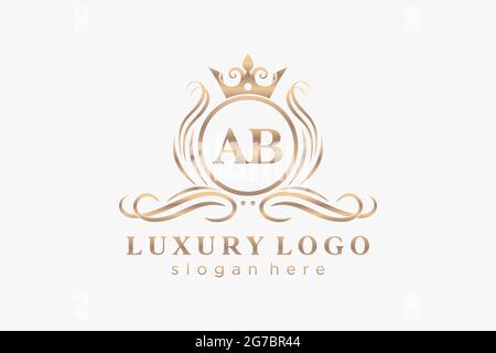 Modèle AB lettre Royal Luxury logo en illustrations vectorielles pour restaurant, Royalty, Boutique, café, Hôtel, Heraldic, bijoux, mode et autres illustrations vectorielles Illustration de Vecteur