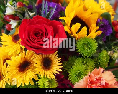 Gros plan Photographie d'un bouquet de fleurs Banque D'Images