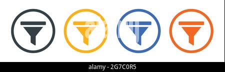 Icône de filtrage dans une illustration vectorielle de style de couleur différent. Symbole de tri. Illustration de Vecteur