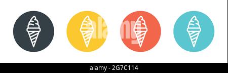 Collection de glace à glace en forme de gaufre, icône en forme de cône, vecteur isolé sur fond blanc. Symbole dessert. Illustration de Vecteur