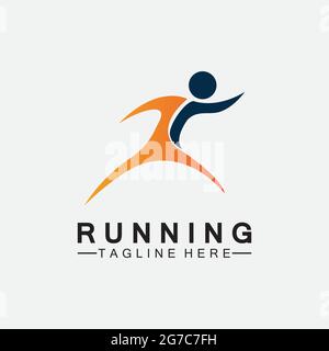 Symbole de course à pied symbole illustration vecteur design.Santé course marathon athlètes sprint logo vectoriel Illustration de Vecteur