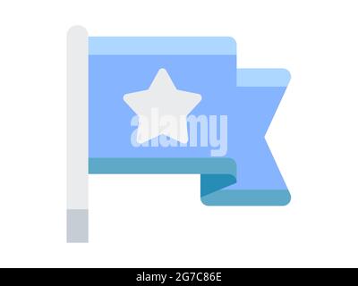 drapeau étoile unique icône isolée avec illustration vectorielle de style plat Banque D'Images