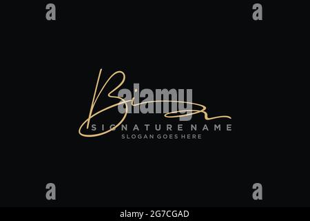 BI lettre Signature logo modèle design élégant logo symbole modèle icône vectorielle Illustration de Vecteur