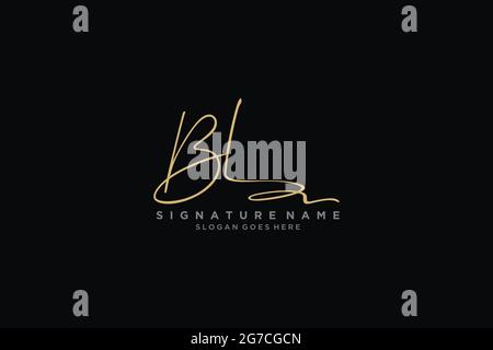 BL lettre Signature logo Template Design élégant logo Sign symbole modèle icône vectorielle Illustration de Vecteur