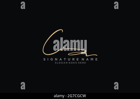 Lettre CV Signature logo Template Design élégant logo signe symbole modèle icône vectorielle Illustration de Vecteur