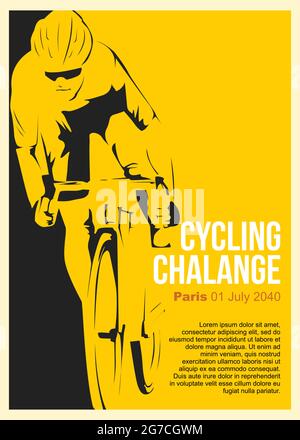 illustration vectorielle de modèle d'affiche de challange de cyclisme Illustration de Vecteur