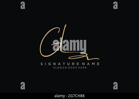 GL Signature logo Template Design élégant logo Sign symbole modèle icône vectorielle Illustration de Vecteur