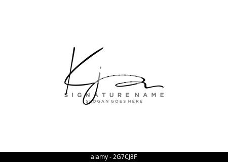 KJ lettre Signature logo Template Design élégant logo signe symbole modèle icône vectorielle Illustration de Vecteur