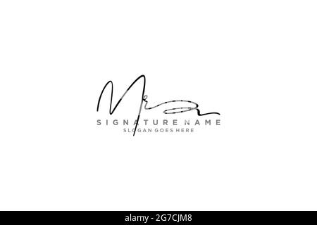 LETTRE MR Signature logo Template Design élégant logo Sign symbole modèle icône vectorielle Illustration de Vecteur