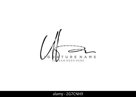 Lettre UF Signature logo Template Design élégant logo Sign symbole modèle icône vectorielle Illustration de Vecteur