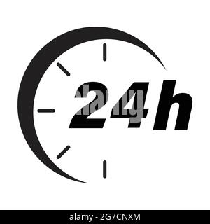Vingt-quatre heures de service de livraison de vecteur d'icône en ligne offre temps restant pour la conception graphique, logo, site Web, médias sociaux, application mobile, illustration de l'interface utilisateur Illustration de Vecteur