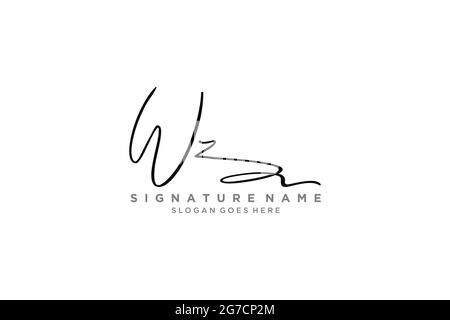 WZ lettre Signature logo Template Design élégant logo Sign symbole modèle icône vectorielle Illustration de Vecteur