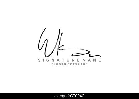 LETTRE WK Signature logo Template Design élégant logo signe symbole modèle icône vectorielle Illustration de Vecteur