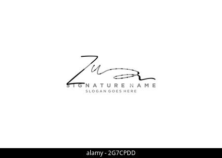 ZU lettre Signature logo Template Design élégant logo signe symbole modèle icône vectorielle Illustration de Vecteur