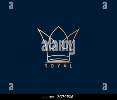 le logo crown royal golden peut être utilisé comme signe, icône ou symbole, vecteur en couches complètes et facile à modifier et à personnaliser la taille et la couleur, compatible avec Illustration de Vecteur