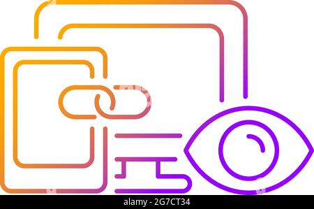 Icône de vecteur linéaire de gradient de suivi inter-périphérique Illustration de Vecteur
