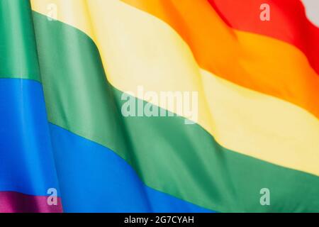 gros plan des couleurs arc-en-ciel du drapeau lgbt Banque D'Images