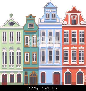 Belles vieilles maisons multicolores sur la place du marché. Pologne. Poznan. Illustration de Vecteur