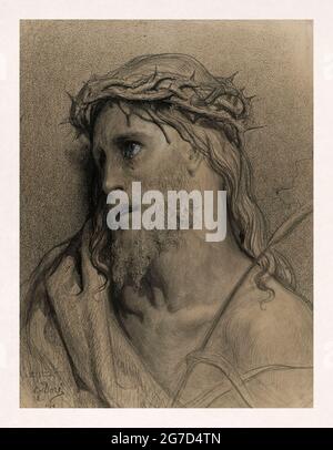 Dessin de Jésus-Christ réalisé en 1874 par Gustave doré pour illustrer une nouvelle édition de la Sainte Bible. Banque D'Images