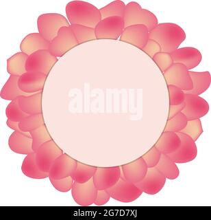 Carte avec pétales de rose rose et cadre rond pour une inscription. Illustration vectorielle Illustration de Vecteur