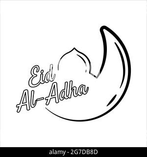 lettrage art de ligne eid al adha Illustration de Vecteur