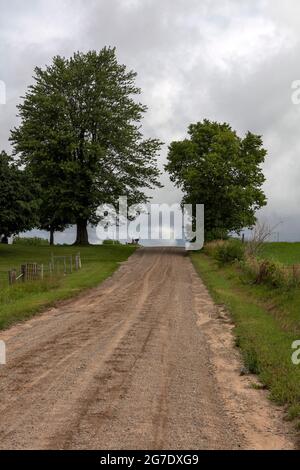 Rural, route de campagne, N. Indiana, Etats-Unis, par James D Coppinger/Dembinsky photo Assoc Banque D'Images