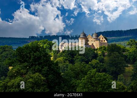 Le château de la beauté dormante Dornröschen Sababurg à Hofgeismar à Hesse Banque D'Images