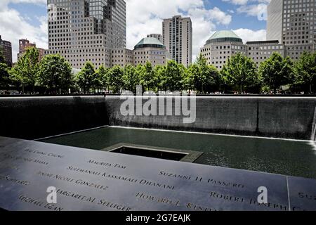 Tour de la liberté au Mémorial du 9/11 , dans le bas de Manhattan, New York. Banque D'Images