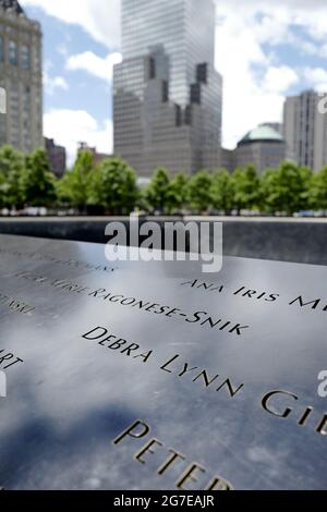 Tour de la liberté au Mémorial du 9/11 , dans le bas de Manhattan, New York. Banque D'Images