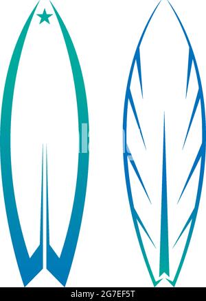 Illustration du modèle vectoriel de conception de logo d'icône de planche de surf Illustration de Vecteur