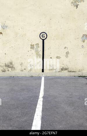 Détail du terrain pour jouer au ballon, sport espagnol Banque D'Images