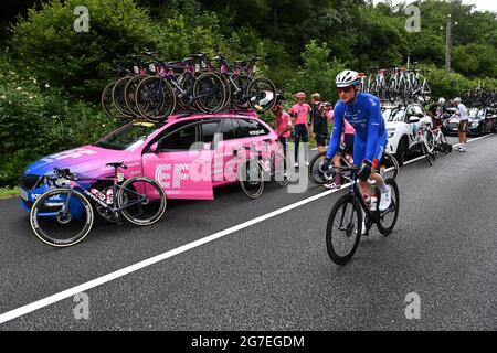 France, mardi 13 juillet 2021. KUNG Stefan (SUI) de GROUPAMA - FDJ pendant la phase 16 du Tour de France, mardi 13 juillet 2021. Le crédit photo devrait se lire: Pete Goding/GodingImages Banque D'Images