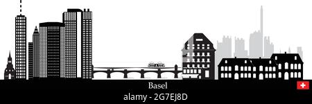 Horizon de la ville de bâle en Suisse Illustration de Vecteur