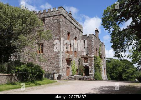 Photo extérieure du château de Muncaster, Cumbria Banque D'Images