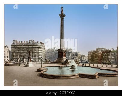 COLONNE DE NELSONS TRAFALGAR SQUARE 1900 Victorian London. Trafalgar Square Date de création/publication : [ca. 1890-1906] photochromie couleur Banque D'Images