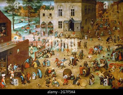 Jeux pour enfants (1560), par Pieter Brueghel The Elder Banque D'Images