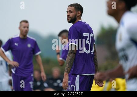 DRIEL, PAYS-BAS - JUILLET 13 : Luc Castaignos de l'OFI Crete FC pendant le match pré-saison entre vitesse et OFI Kreta au RKSV Driel Stadion le 13 juillet 2021 à Driel, pays-Bas (photo de René Nijhuis/Orange Pictures) Banque D'Images