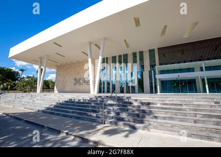 Merida, Mexique 11, février 2021: Centre international des congrès (ICC), bâtiment Centro Internacional de Congresos parrainé par Samsung Banque D'Images